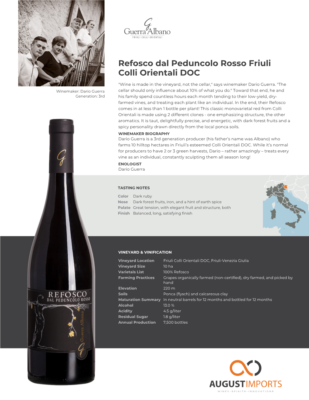 Guerra Albano | Refosco Dal Peduncolo Rosso Friuli Colli Orientali