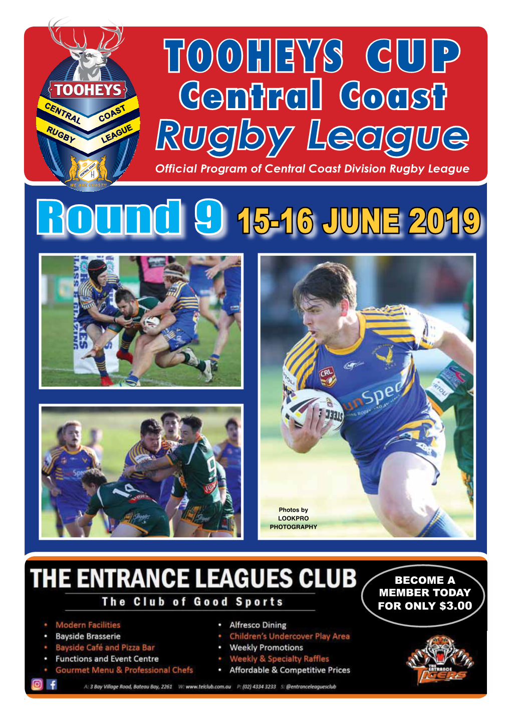 TOOHEYS CUP Central Coast Rugby League Official Program of Central Coast Division Rugby League