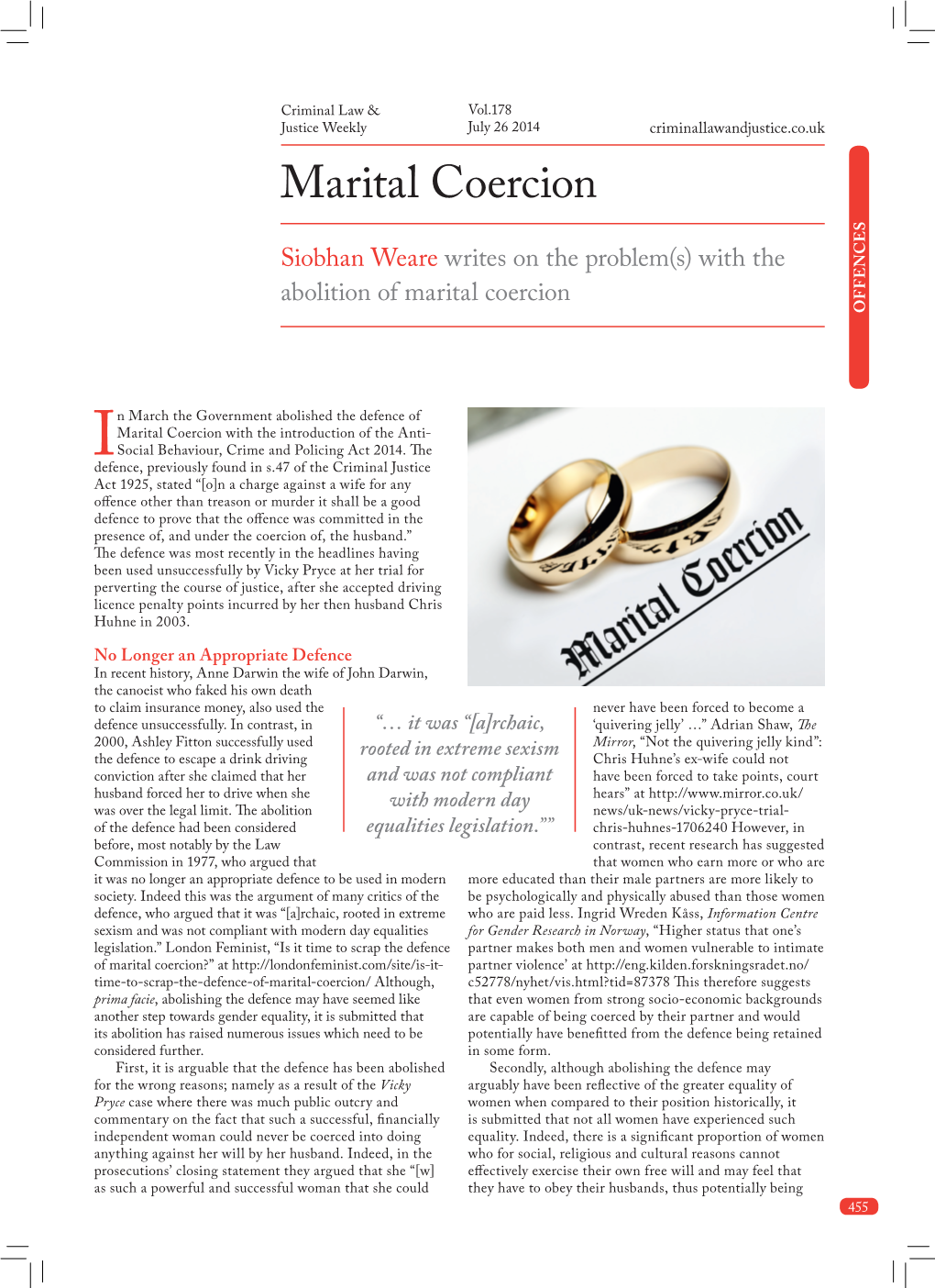 Marital Coercion