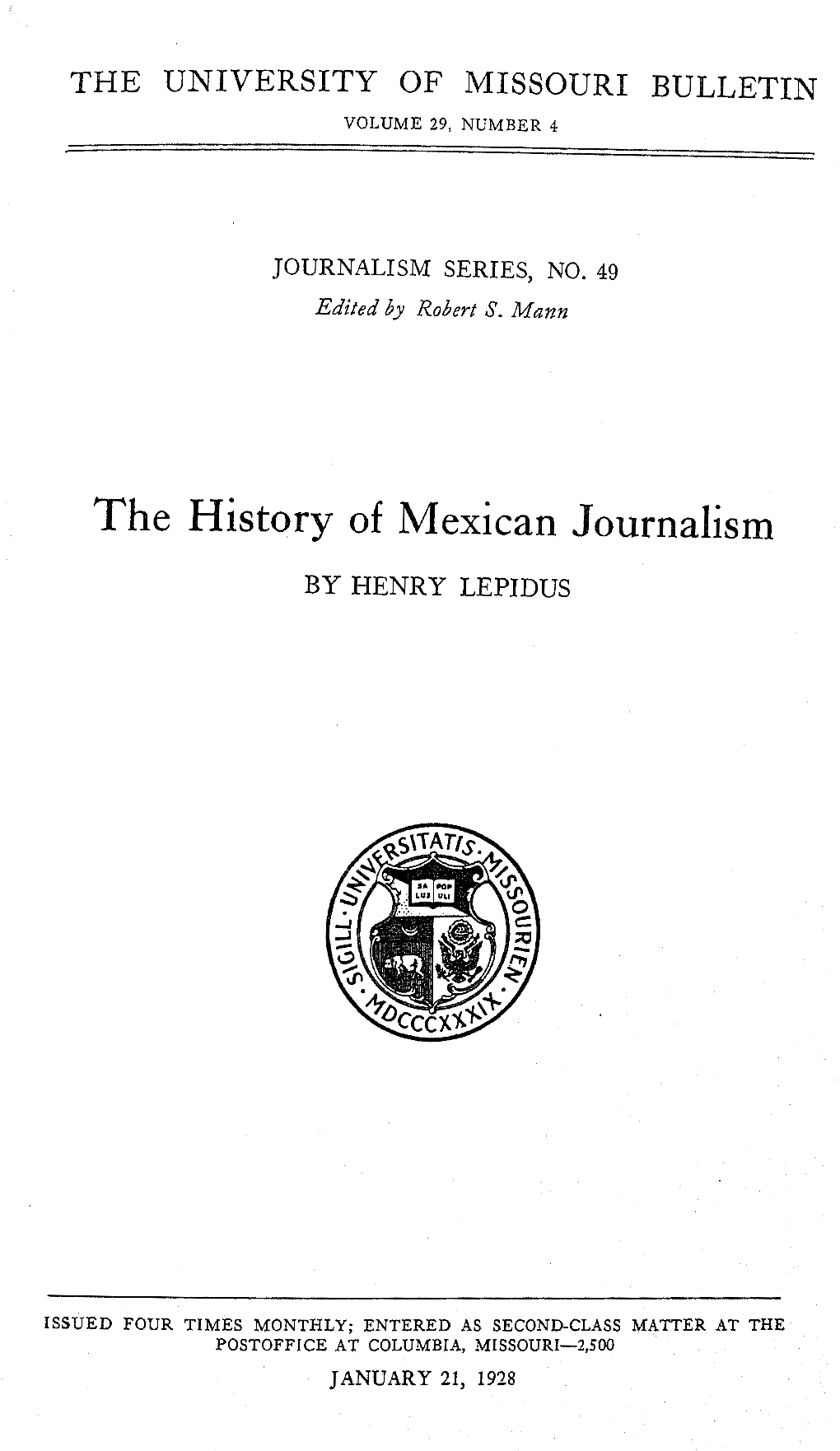 The History of Mexican Journalism