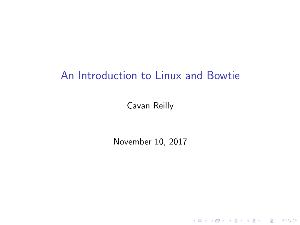 An Introduction to Linux and Bowtie