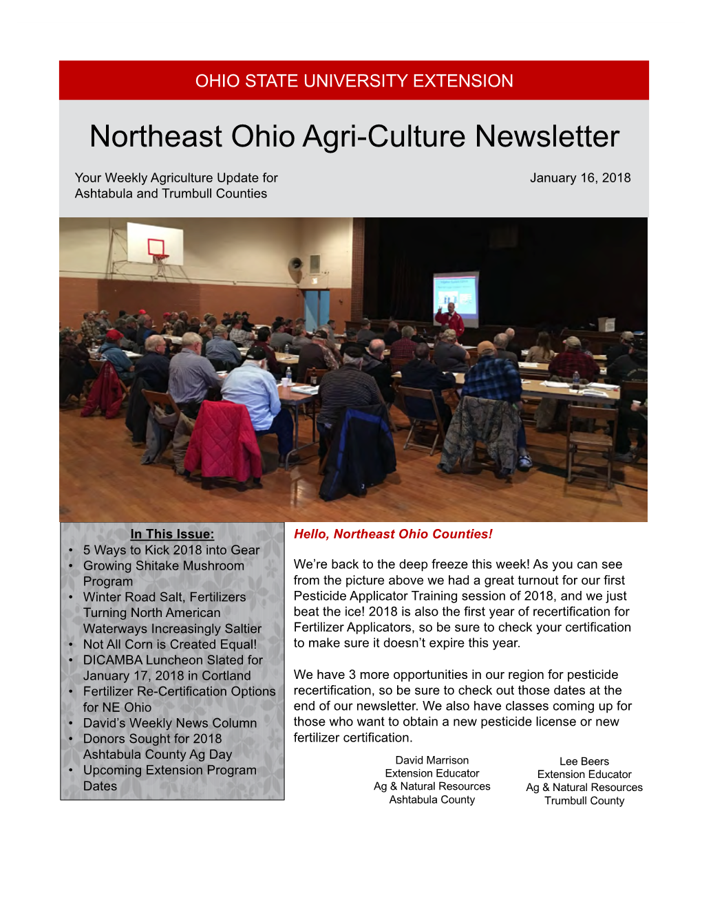 Northeast Ohio Agri-Culture Newsletter