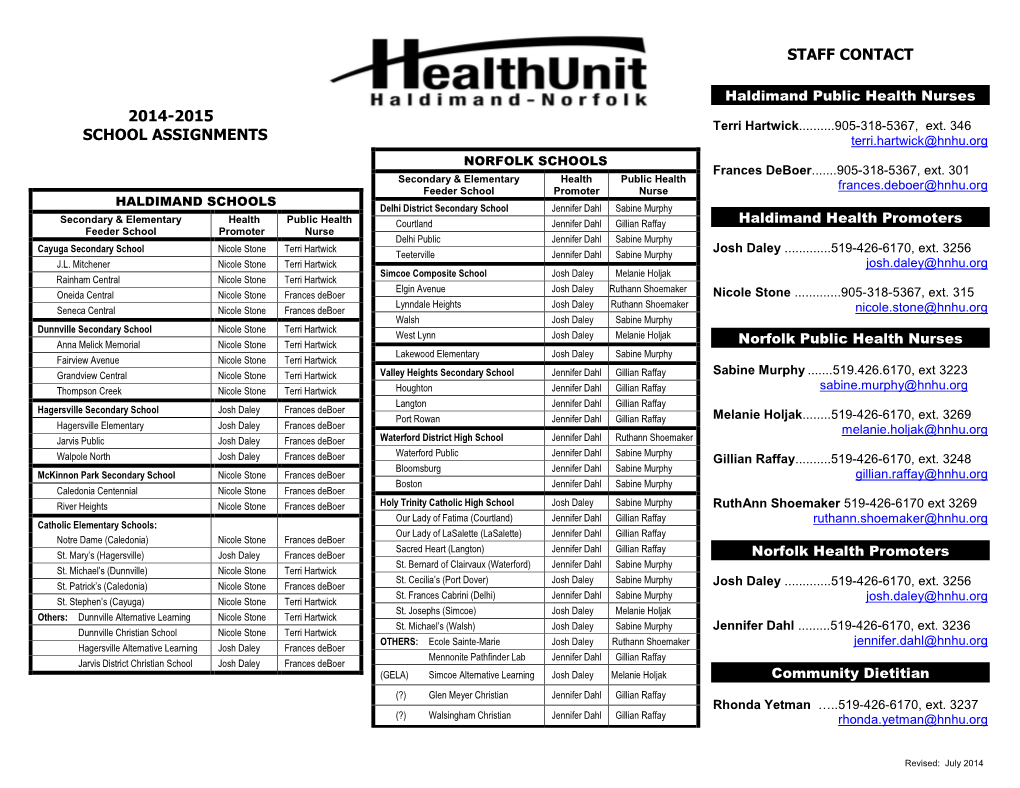 2010 School Assignments