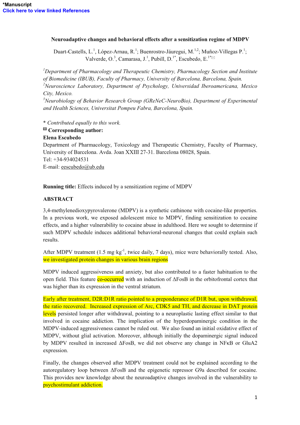 1 Neuroadaptive Changes and Behavioral Effects After A