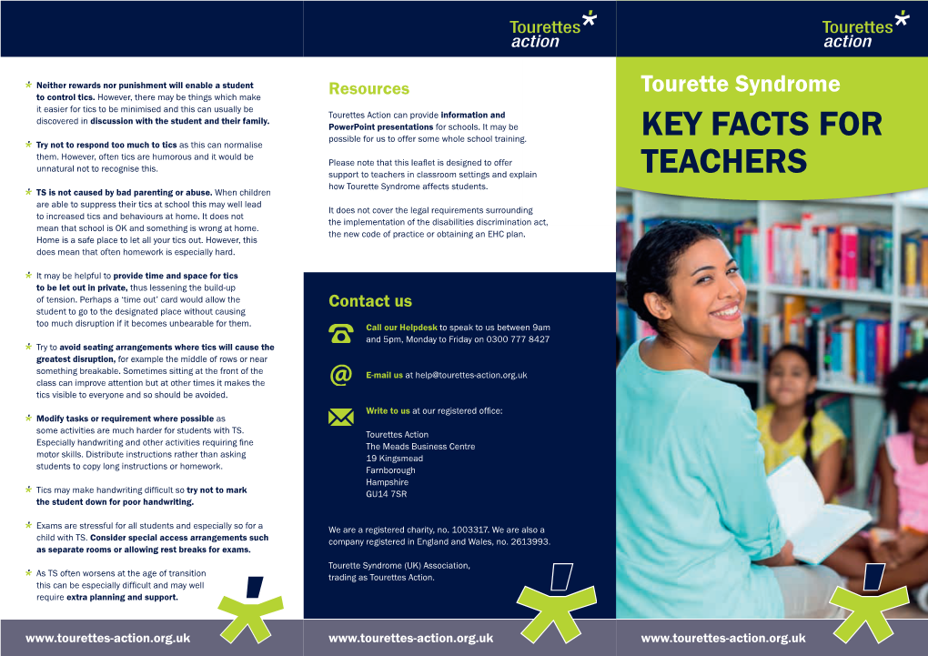 Key Facts for Teachers -Action Tourettes