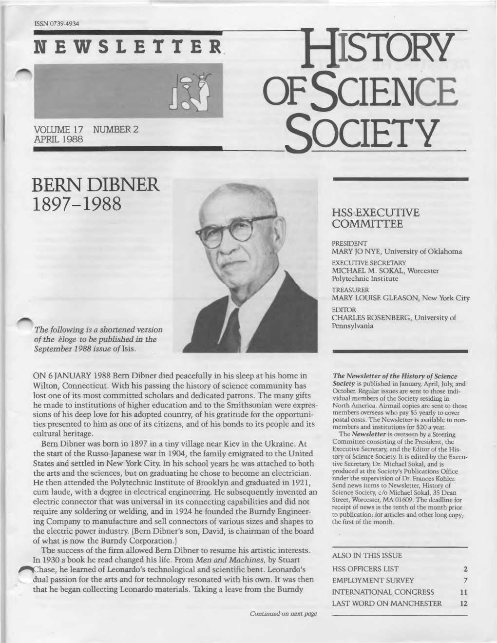 History of Science Society Following Individuals