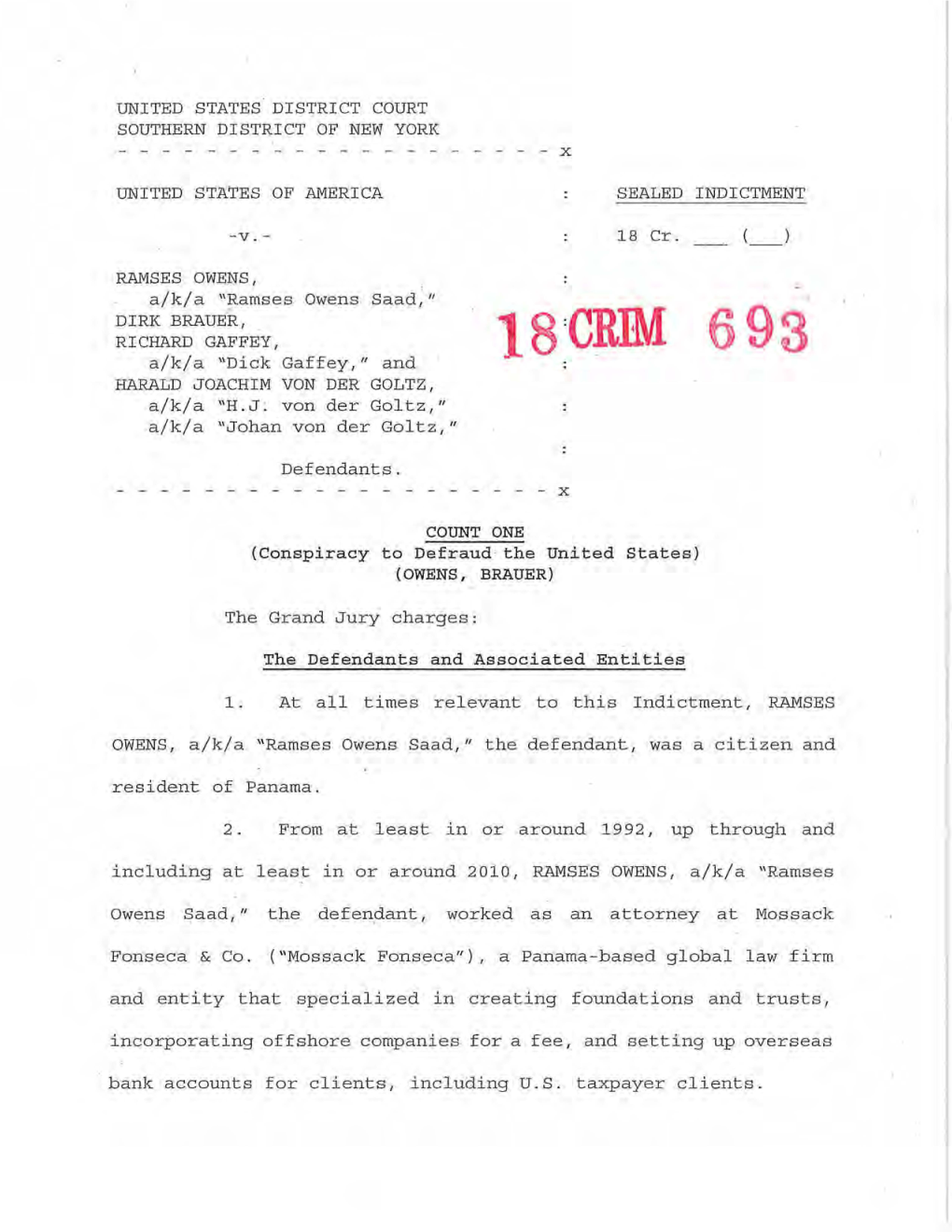 Ramses Owens Et Al Indictment