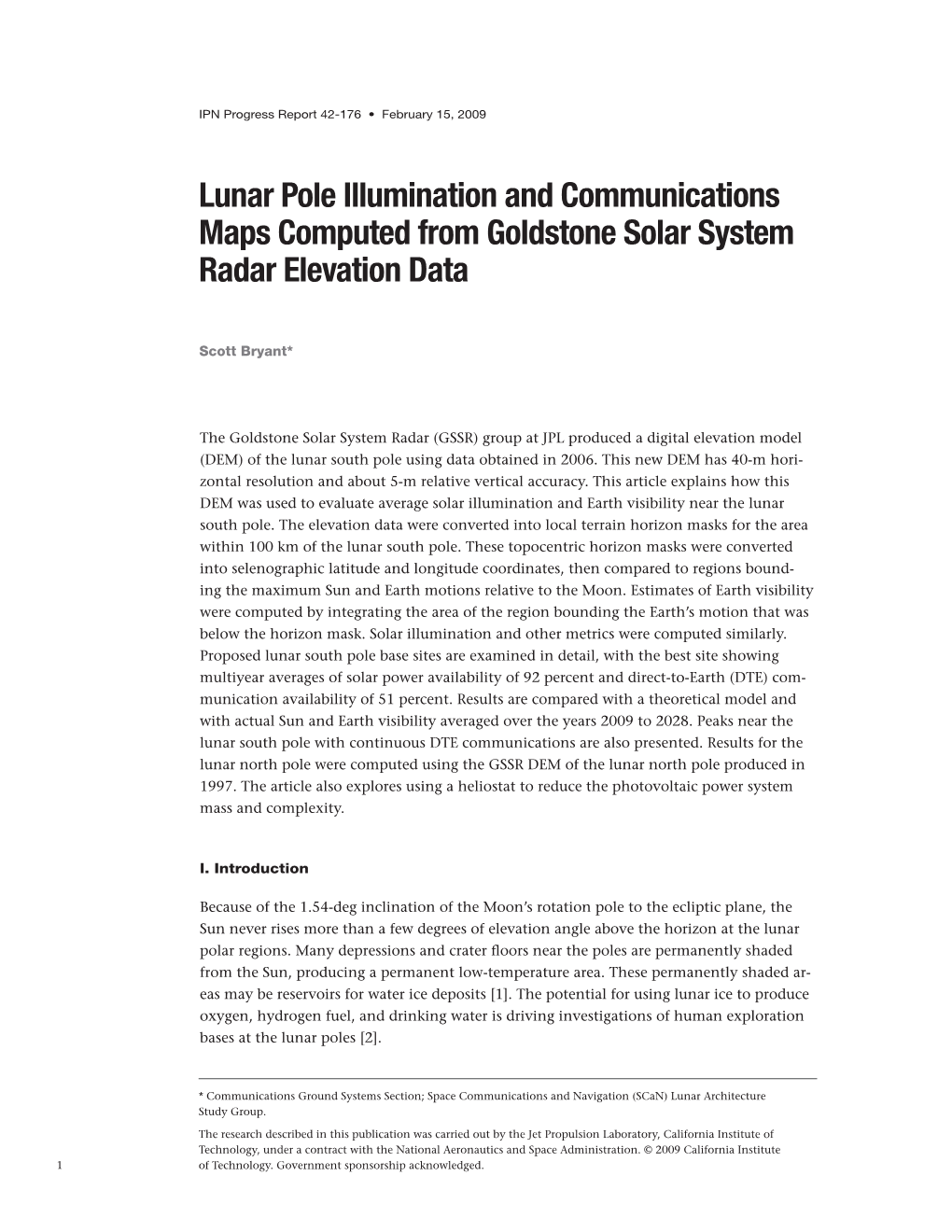 Lunar Pole Illumination and Communications Maps Computed from Goldstone Solar System Radar Elevation Data