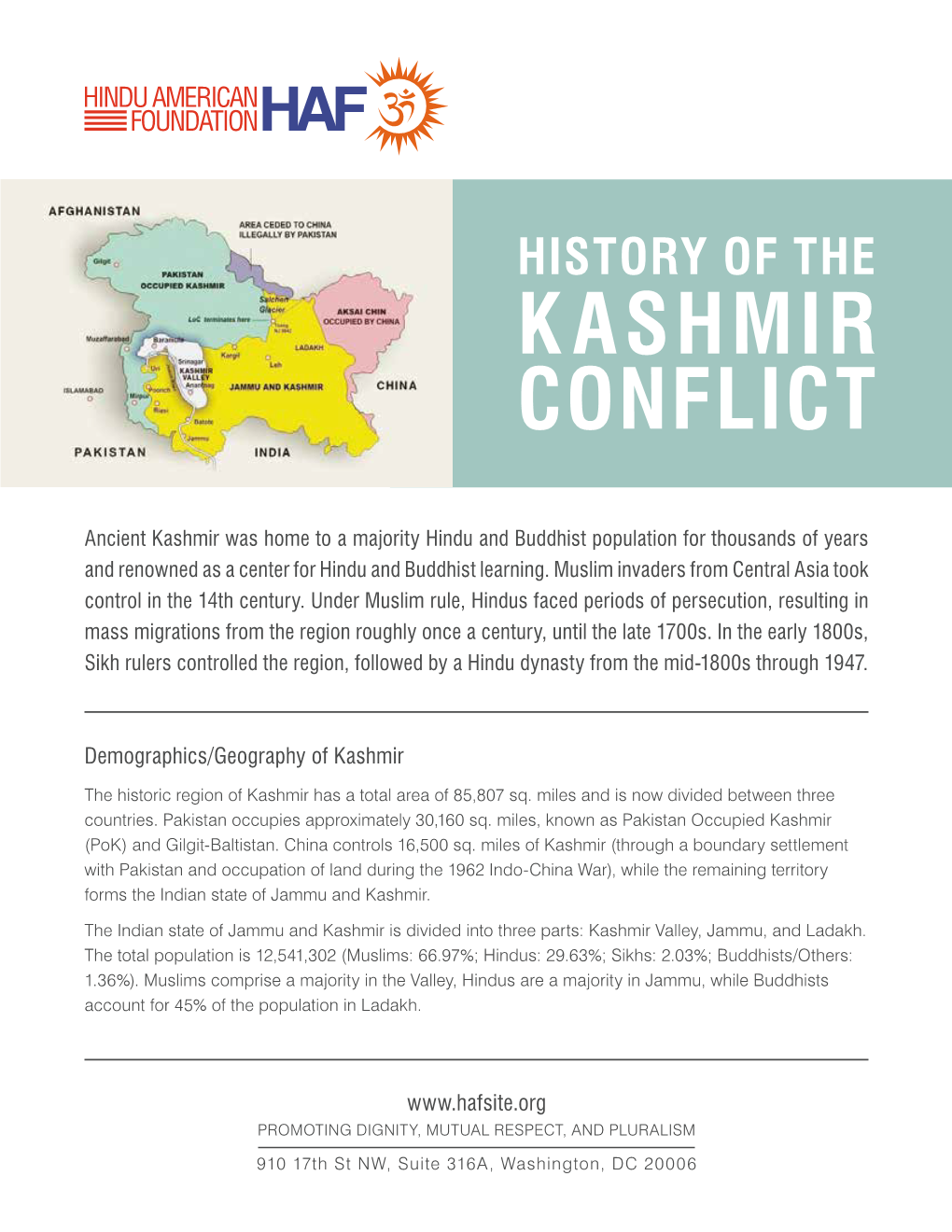 Demographics/Geography of Kashmir