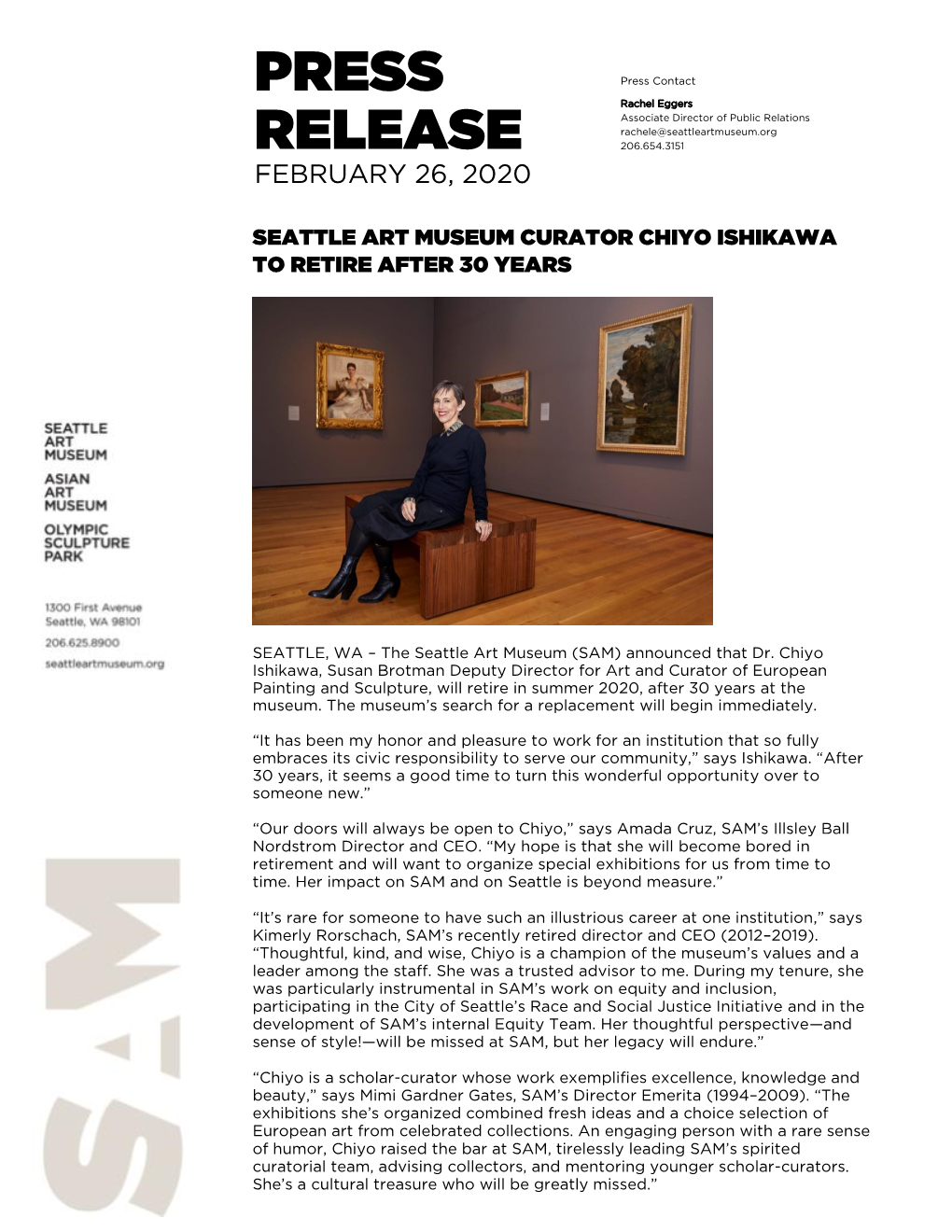 Seattle Art Museum Curator Chiyo Ishikawa to Retire After 30 Years