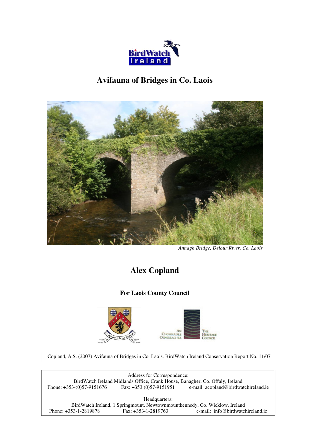 Laois Bridges Bird Survey Report