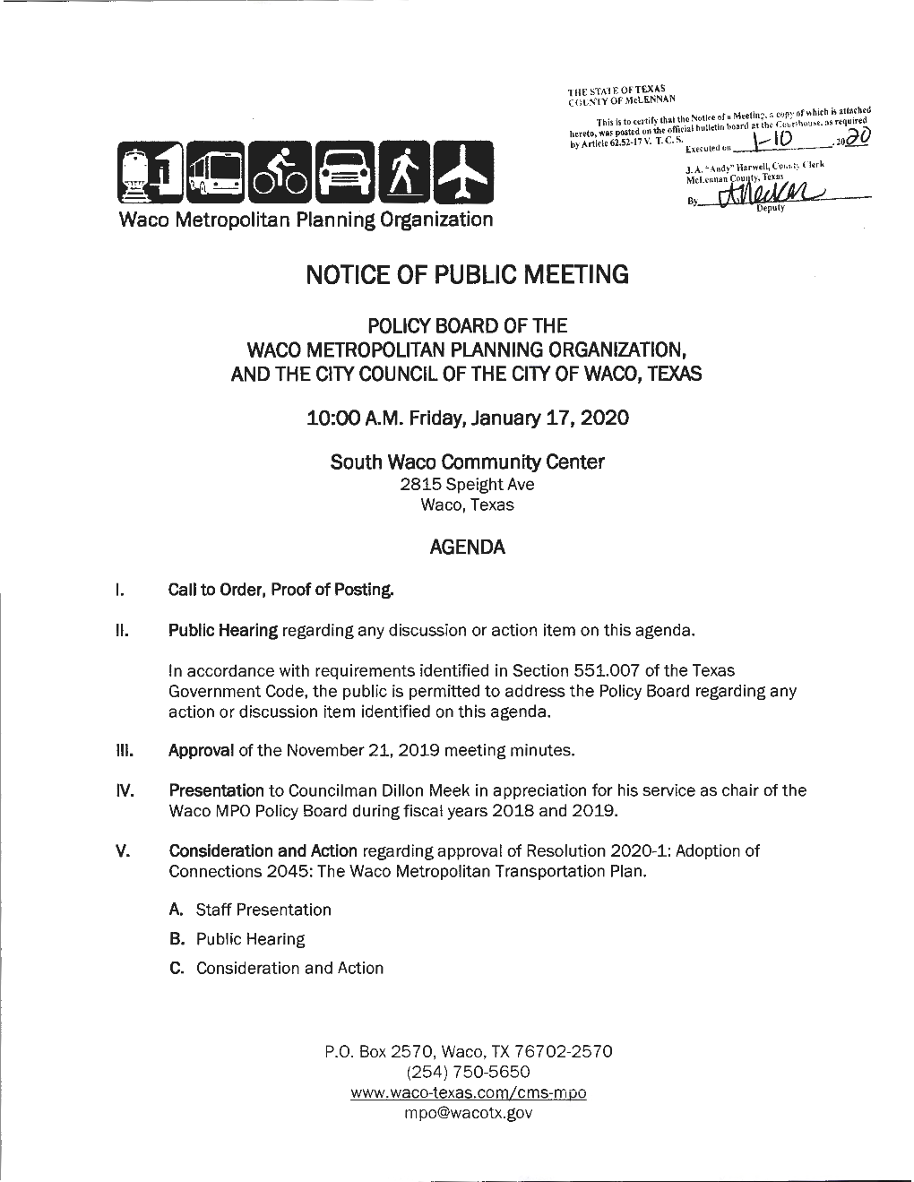 Notice of Public Meeting