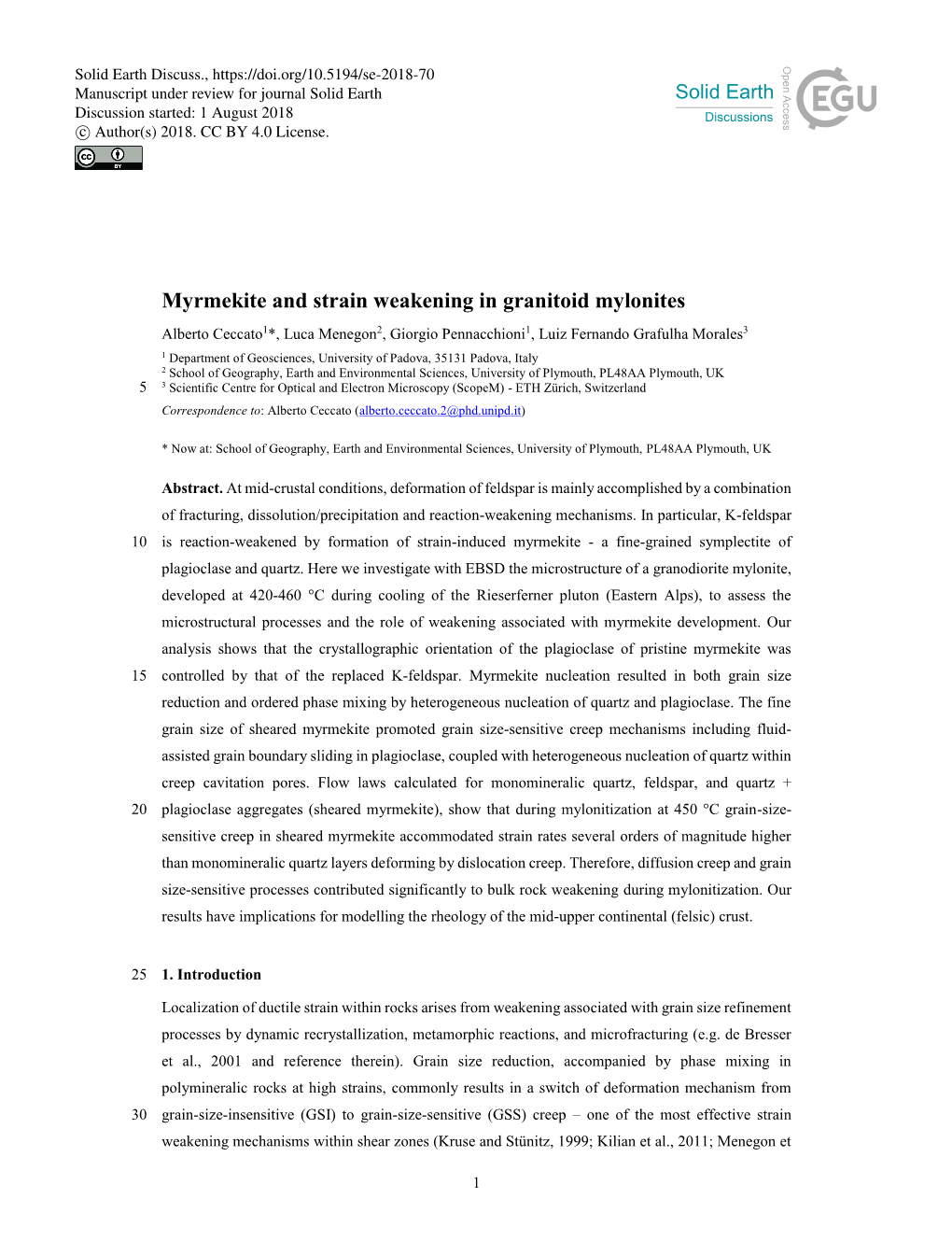 Myrmekite and Strain Weakening in Granitoid Mylonites