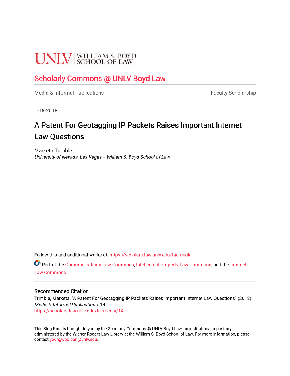 A Patent for Geotagging IP Packets Raises Important Internet Law Questions