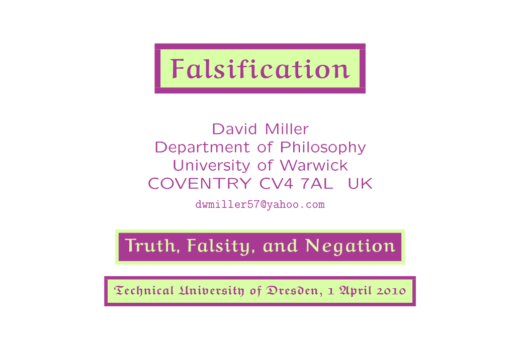 Falsification