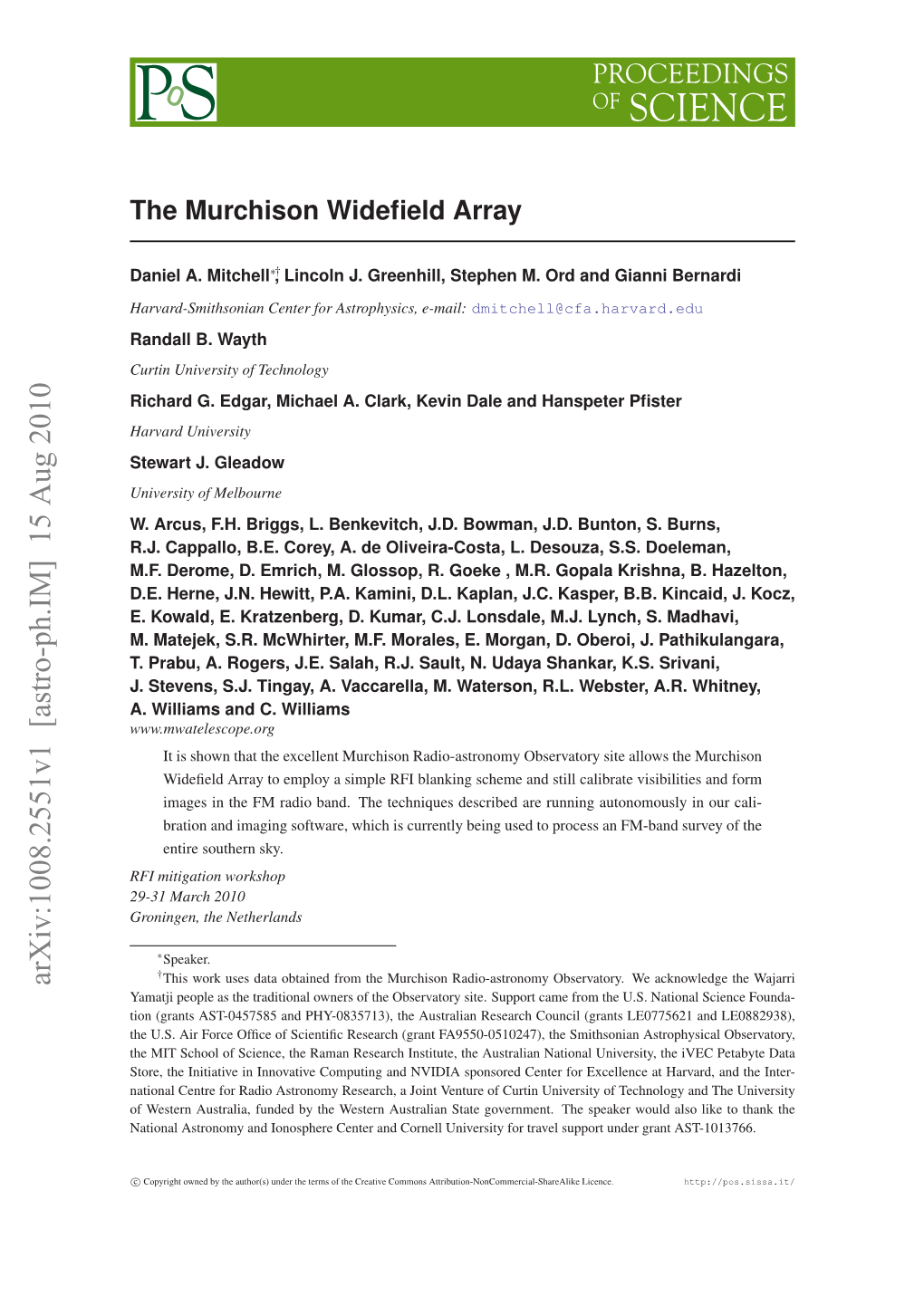 The Murchison Widefield Array