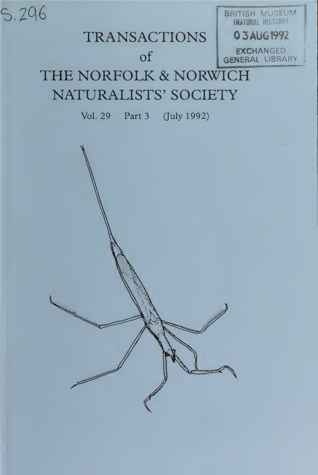 Transactions of the Norfolk and Norwich Naturalists' Society