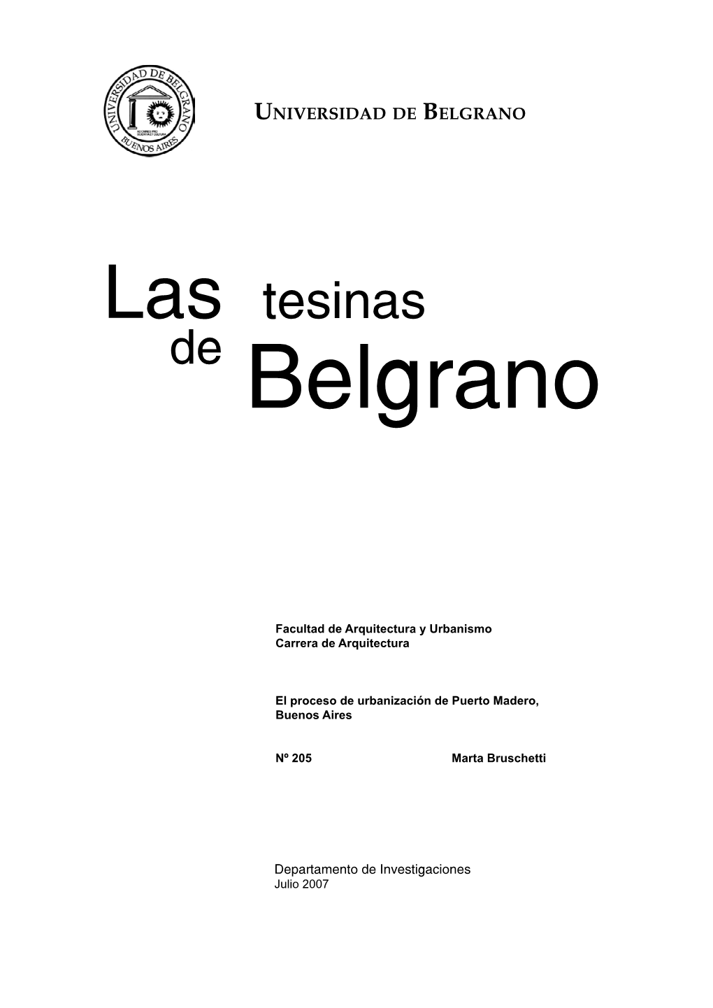 Las Tesinas De Belgrano