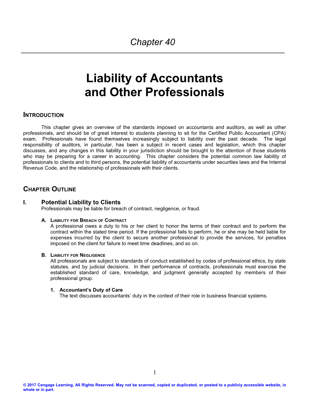 Chapter 40: Liability of Accountants and Other Professionals 3