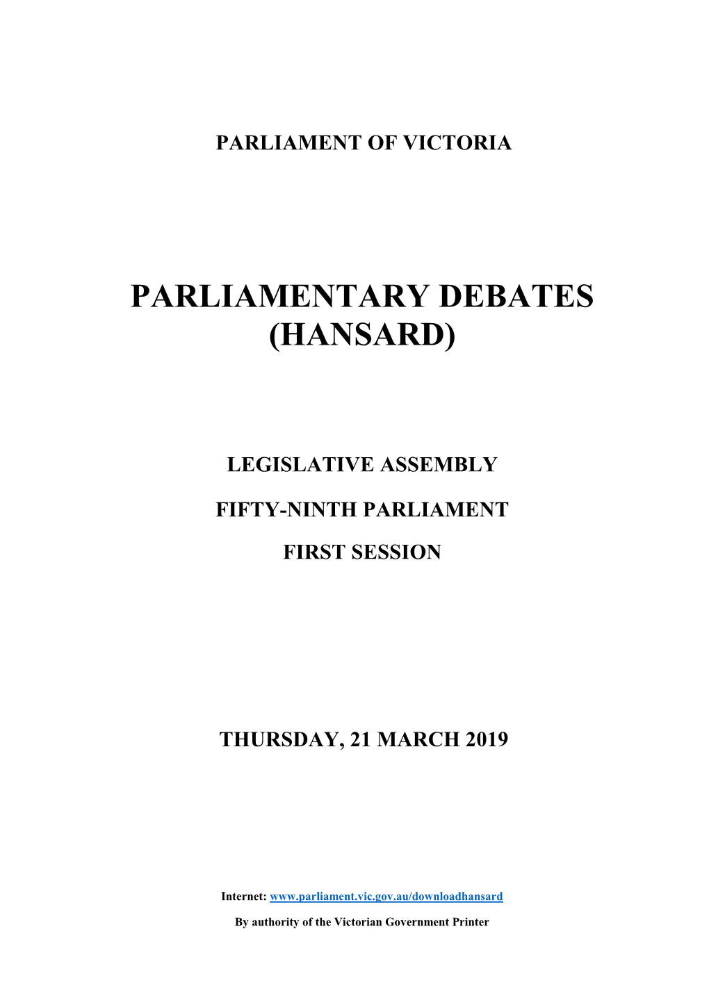 Parliamentary Debates (Hansard)