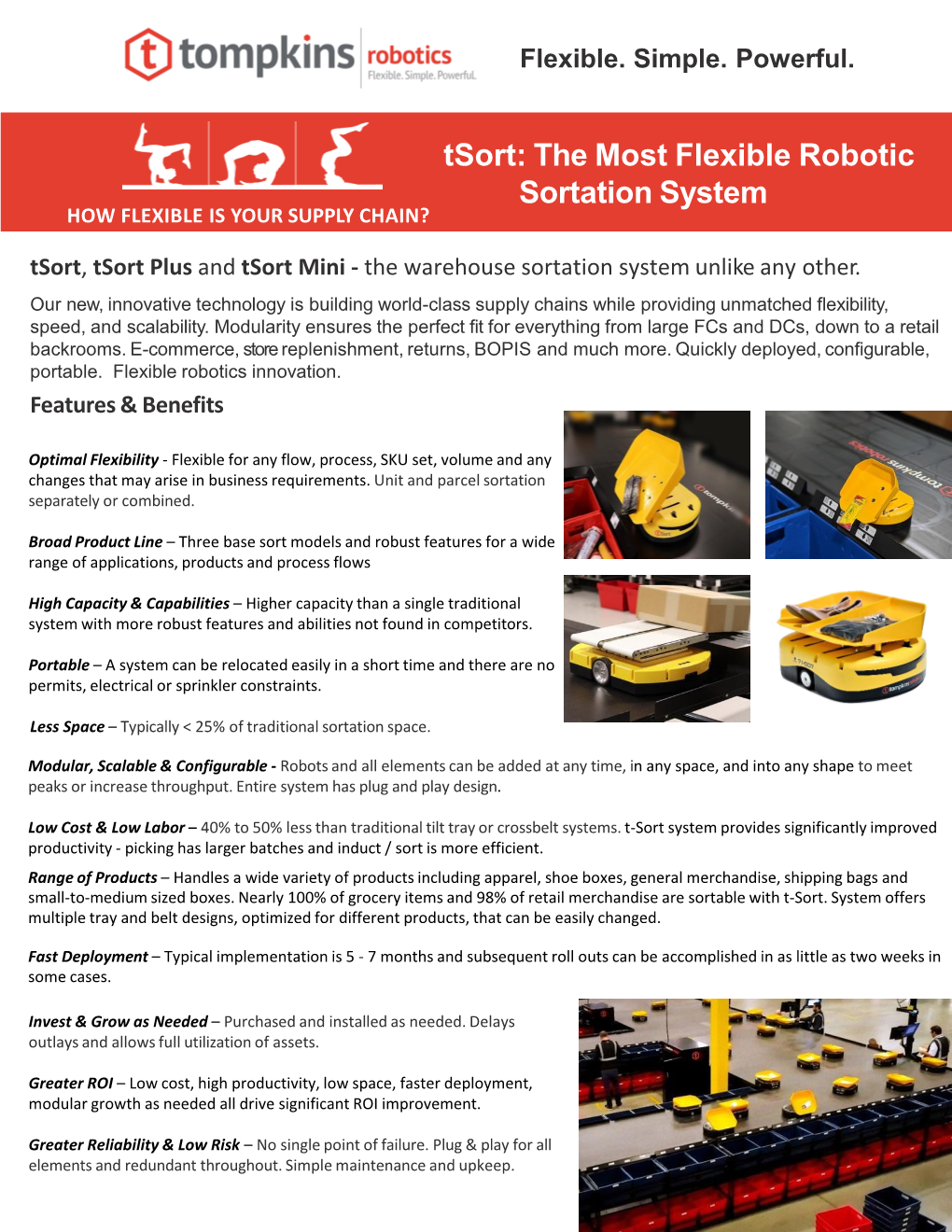 Tsort: the Most Flexible Robotic Sortation System HOW FLEXIBLE IS YOUR SUPPLY CHAIN?