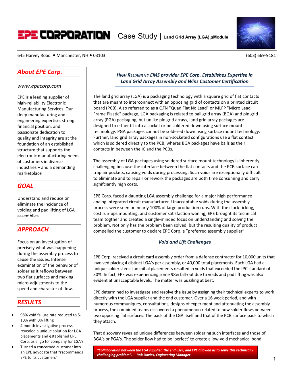 Case Study | Land Grid Array (LGA) Μmodule