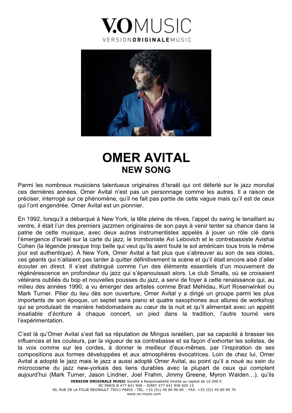 Omer Avital New Song