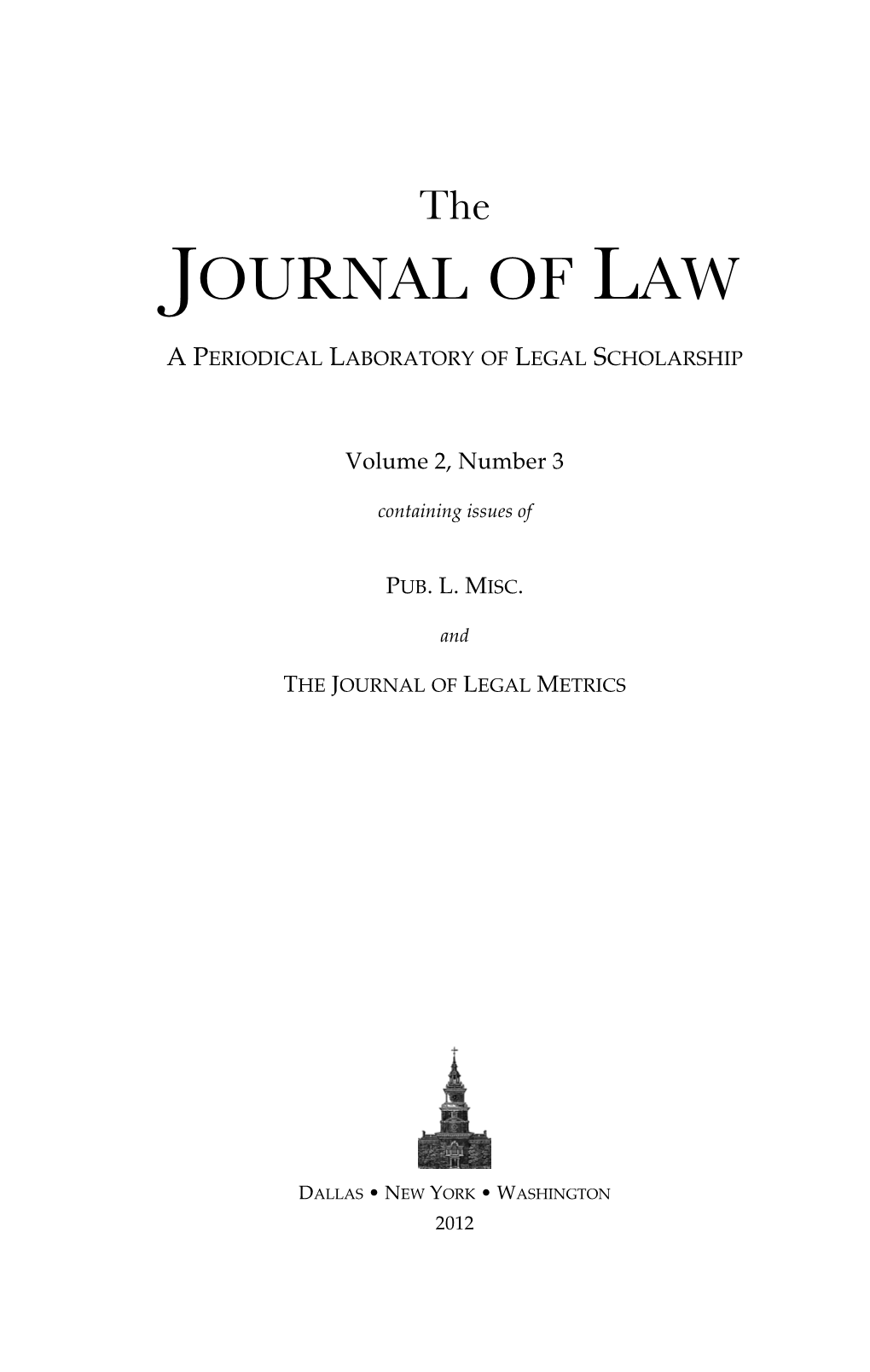 Journal of Law, V2n3