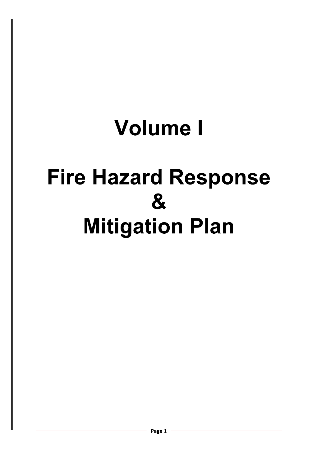 Fire Hazard Response & Mitigation Plan