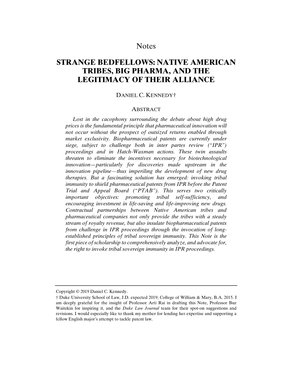 Strange Bedfellows: Native American Tribes, Big Pharma, and the Legitimacy of Their Alliance