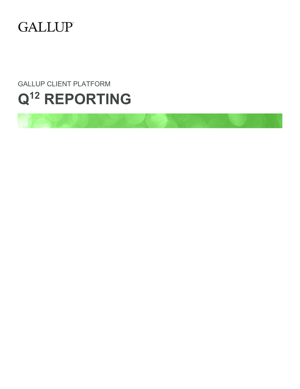 Gallup Q12 Reporting