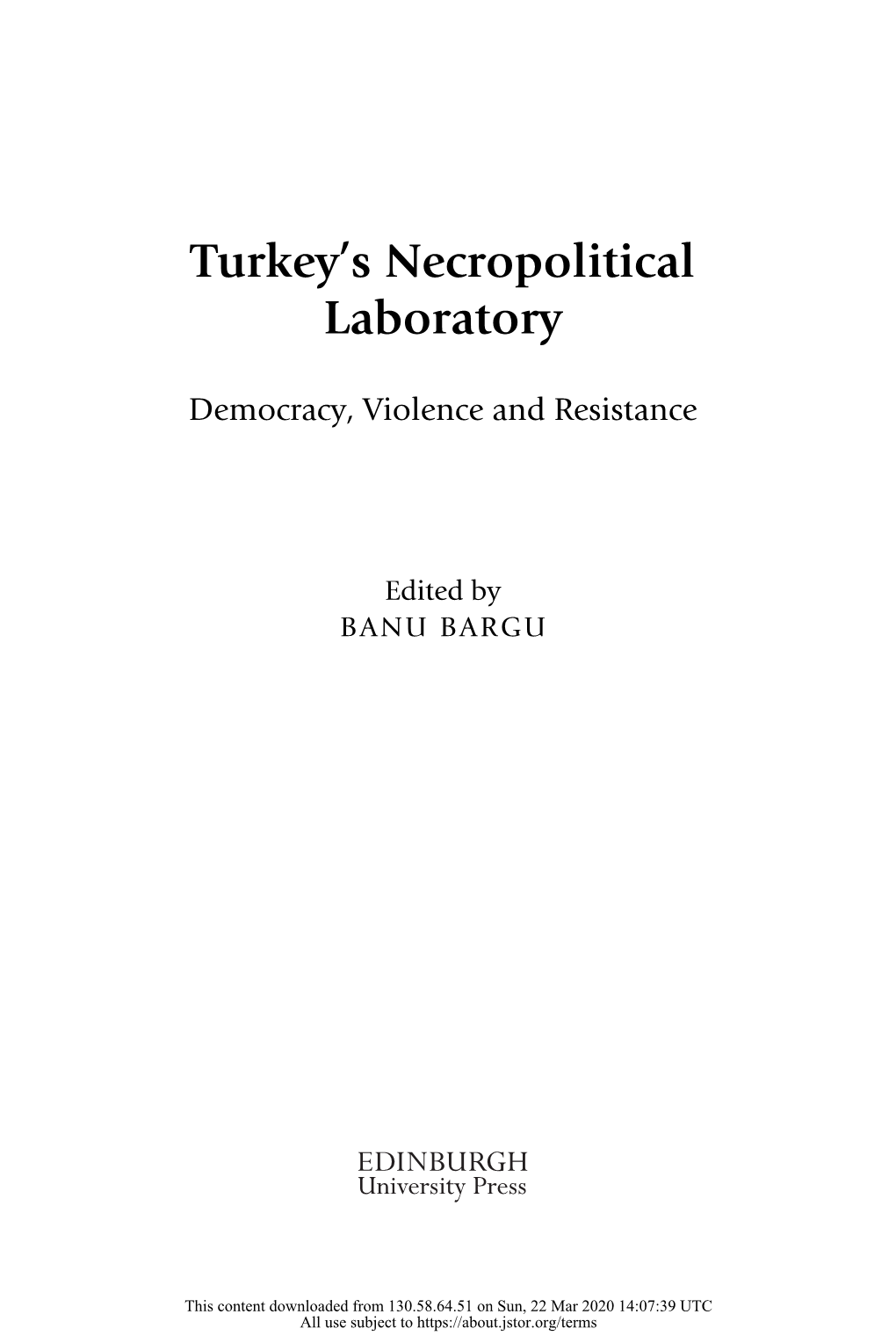 Turkey's Necropolitical Laboratory