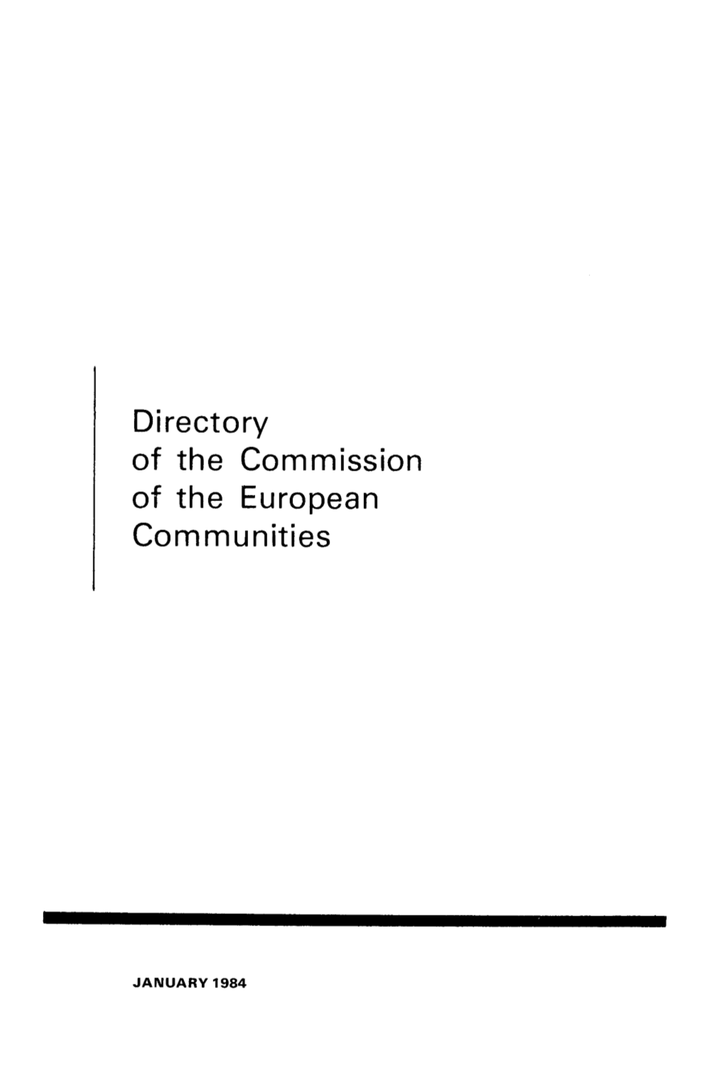 Directory of the Commission of the European Communities