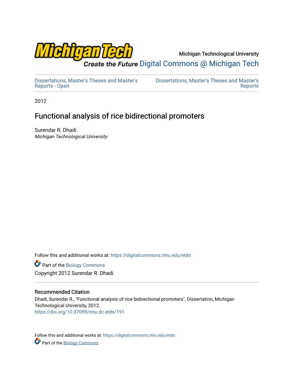 Functional Analysis of Rice Bidirectional Promoters