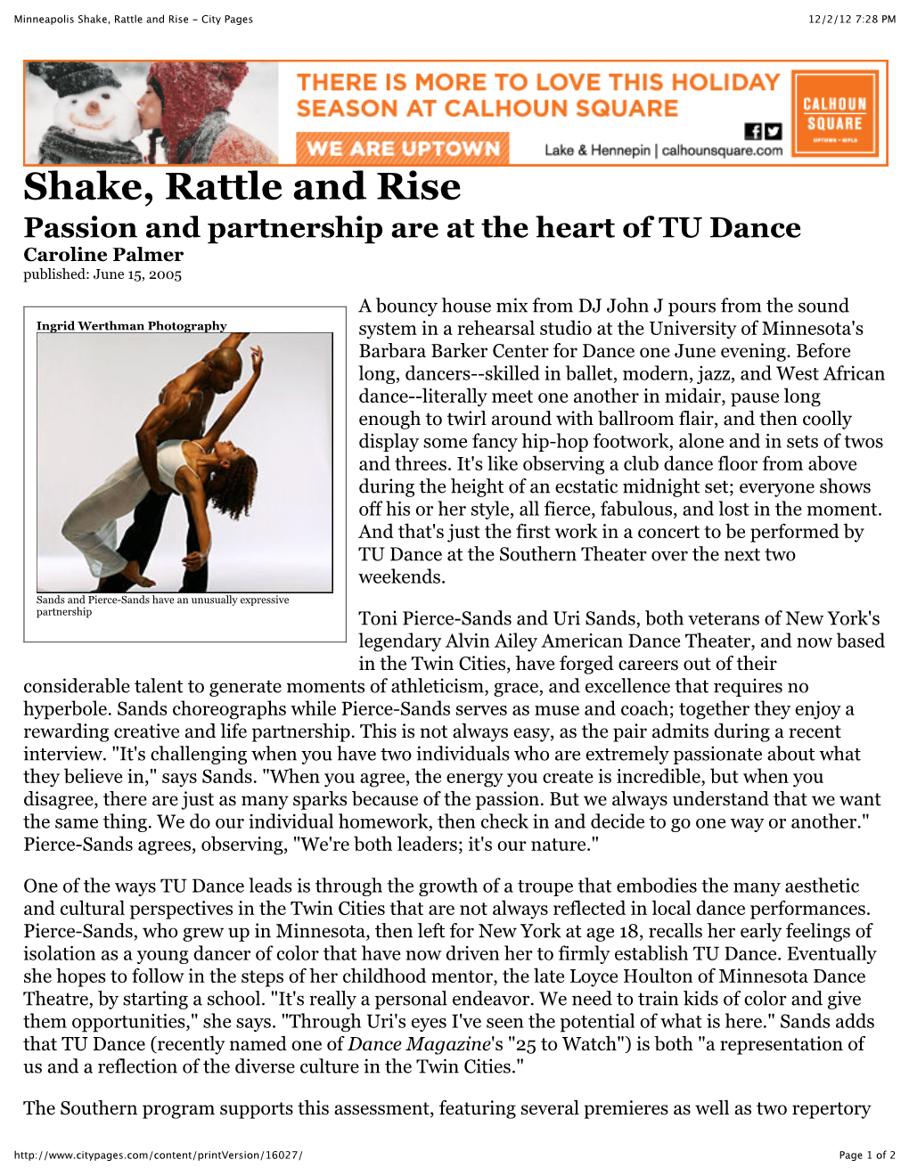 Minneapolis Shake, Rattle and Rise - City Pages 12/2/12 7:28 PM