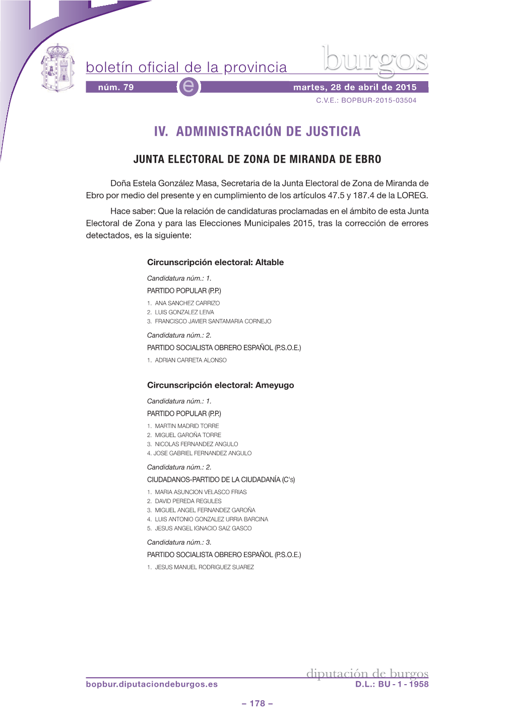 Junta Electoral De Zona De Miranda De Ebro