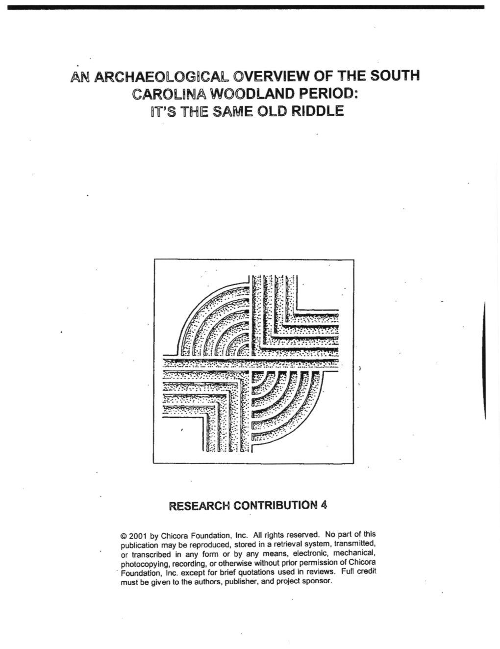 An Archaeological Overview of the South Carolina Woodland Period