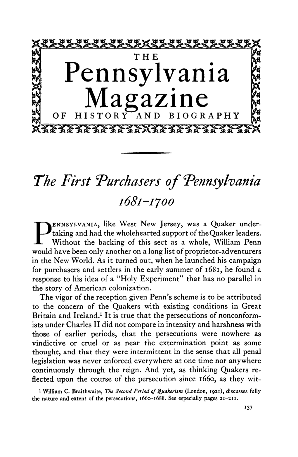 Pennsylvania Magazine of HISTORY and BIOGRAPHY