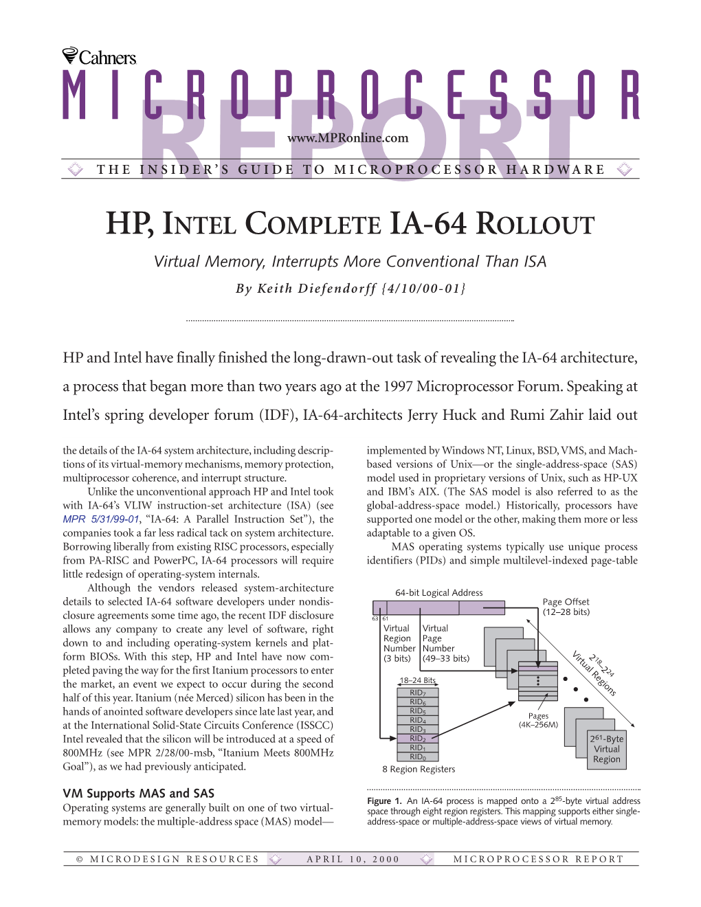 HP, Intel Complete IA-64 Rollout:4/10/00