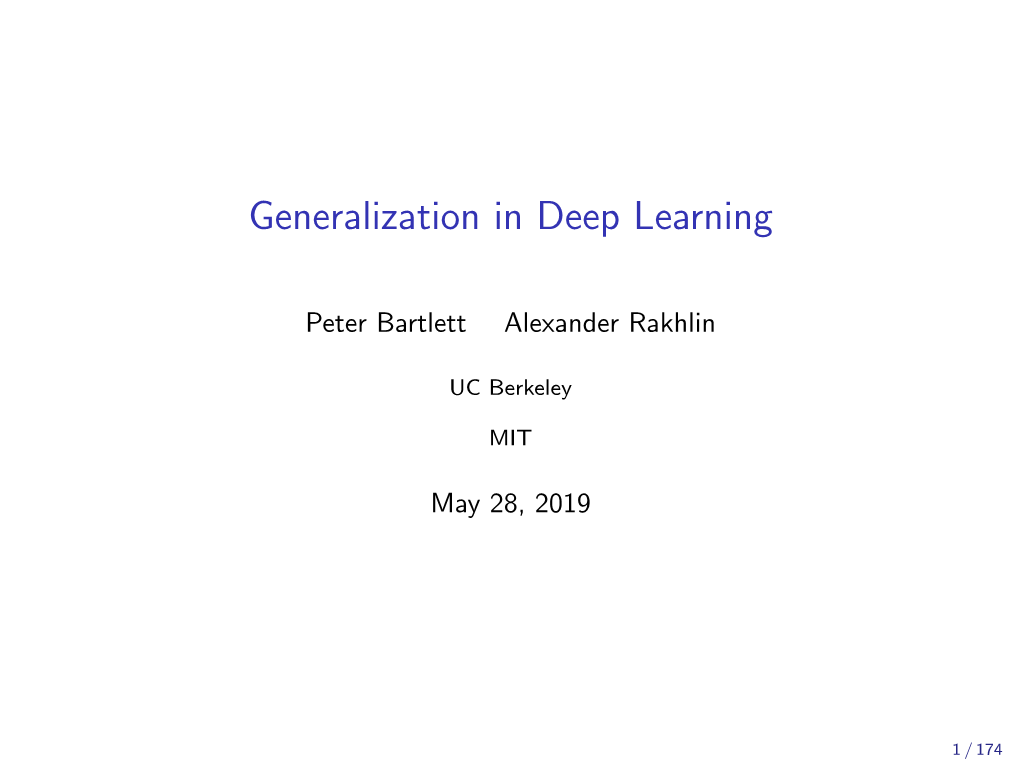 Generalization in Deep Learning