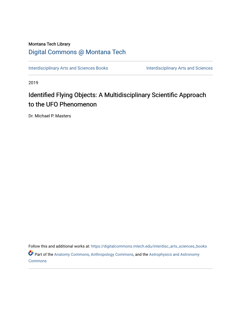 Identified Flying Objects: a Multidisciplinary Scientific Approach to the UFO Phenomenon