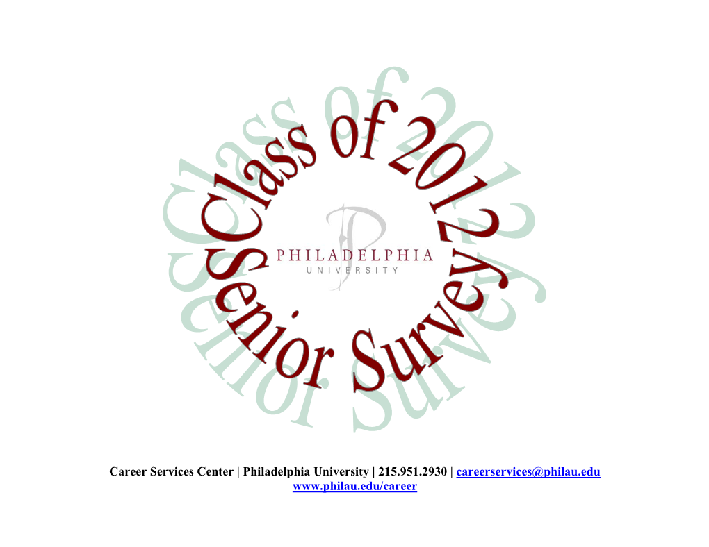 Career Services Center | Philadelphia University | 215.951.2930 | Careerservices@Philau.Edu