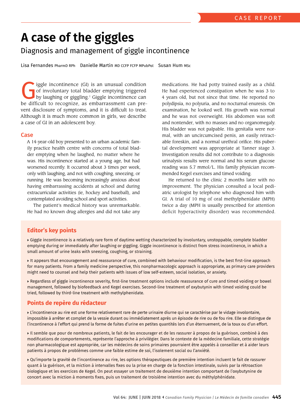 A Case of the Giggles Diagnosis and Management of Giggle Incontinence