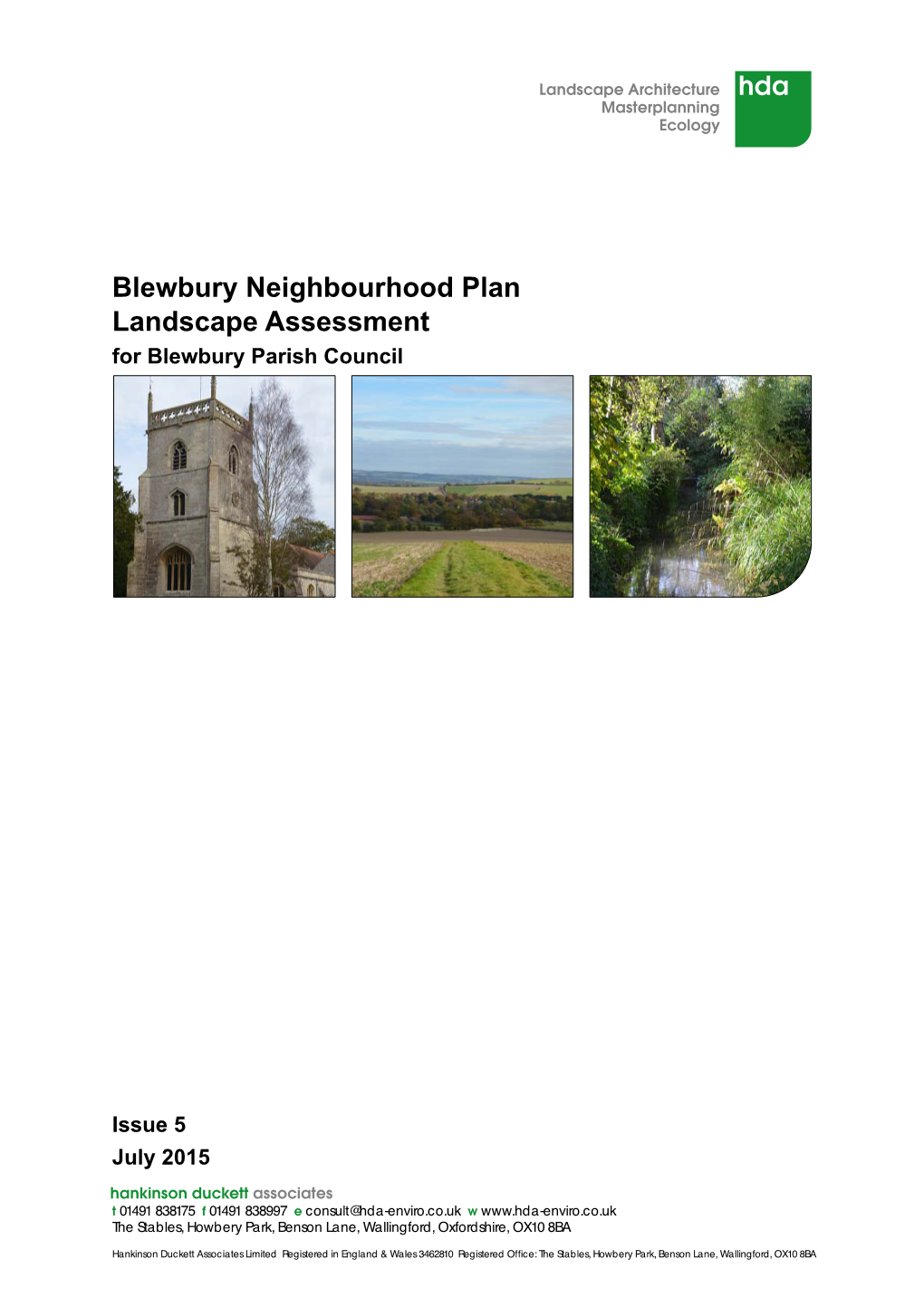 Blewbury Neighbourhood Plan Landscape Assessment for Blewbury Parish Council