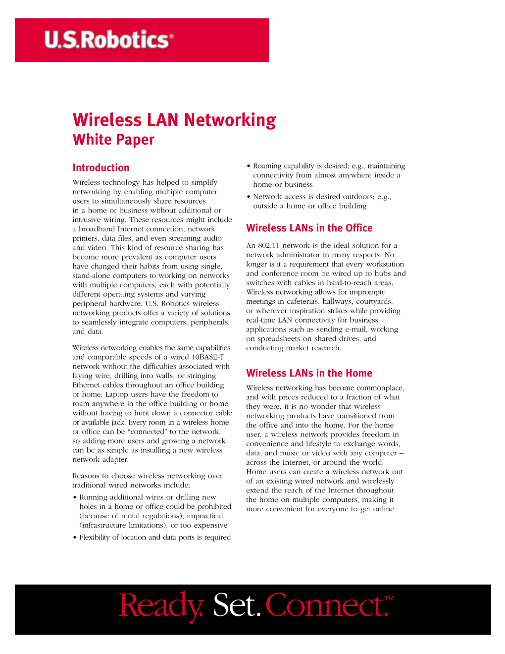 Wireless LAN Networking White Paper