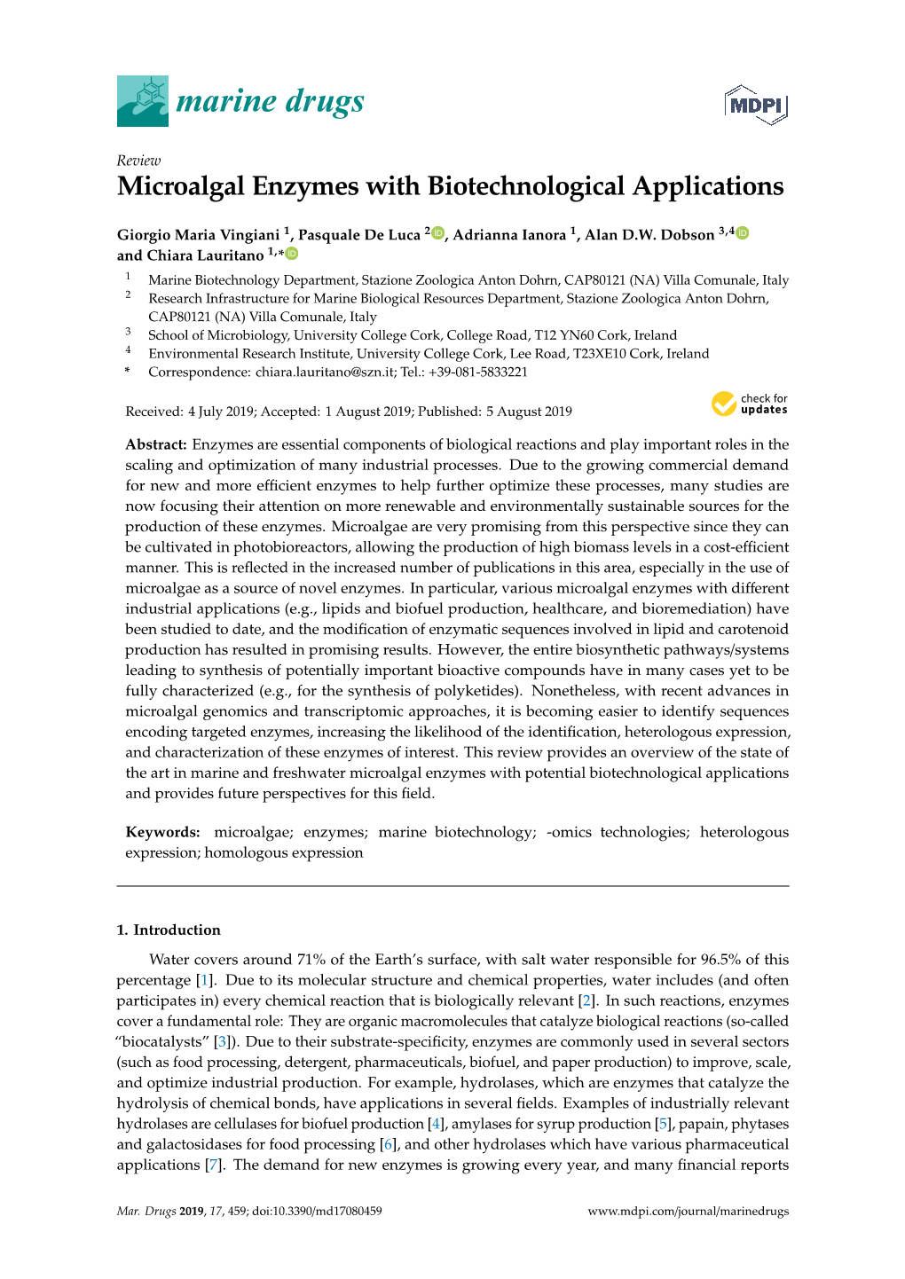 Microalgal Enzymes with Biotechnological Applications