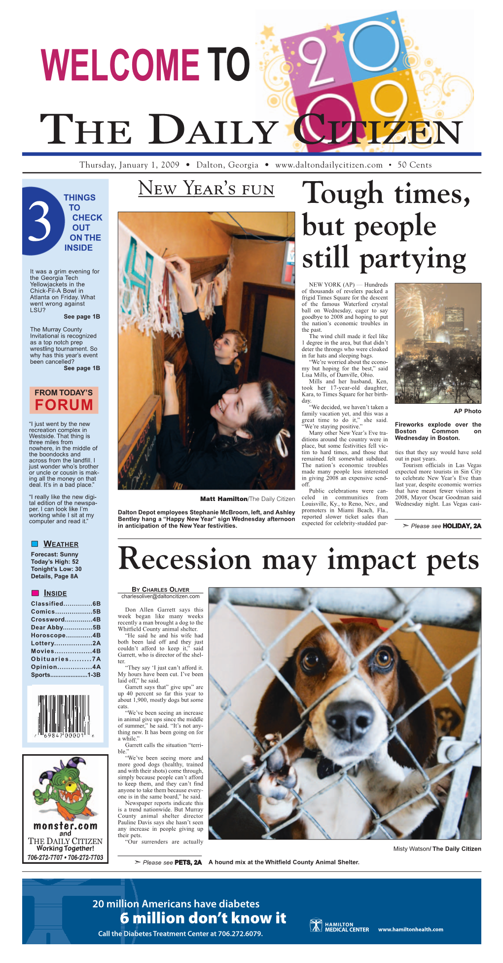 THE DAILY CITIZEN Recession May Impact Pets