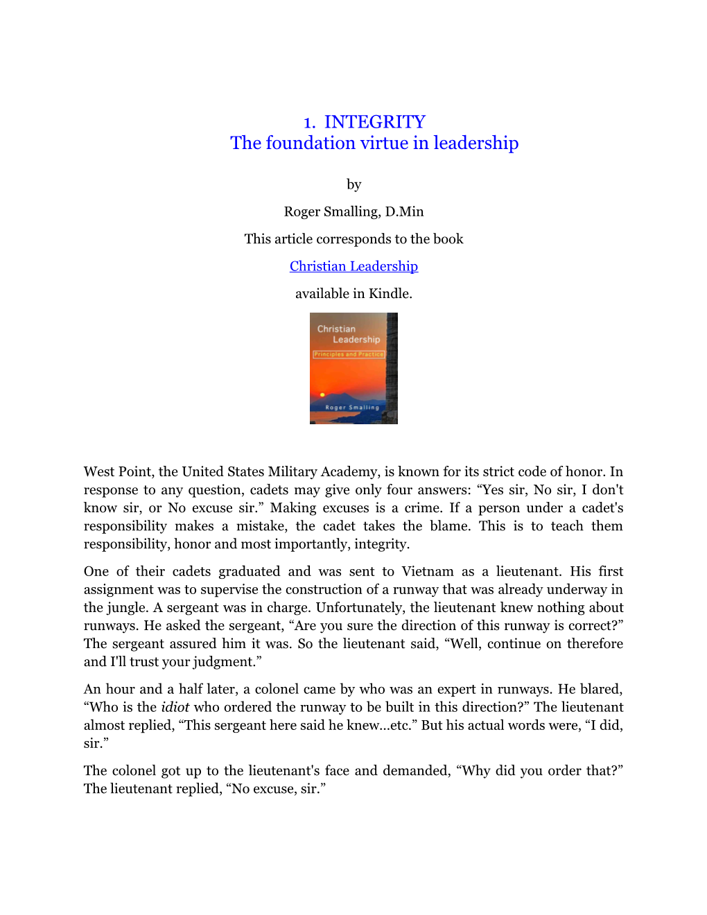 Integritythe Foundation Virtue in Leadership