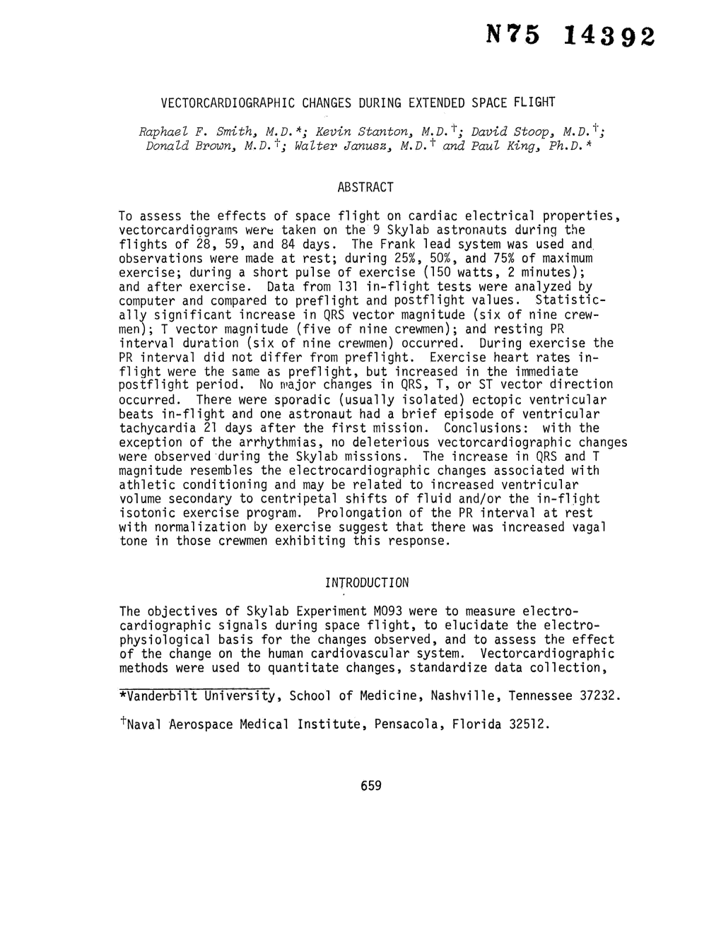 Vectorcardiographic Changes During Extended Space Flight