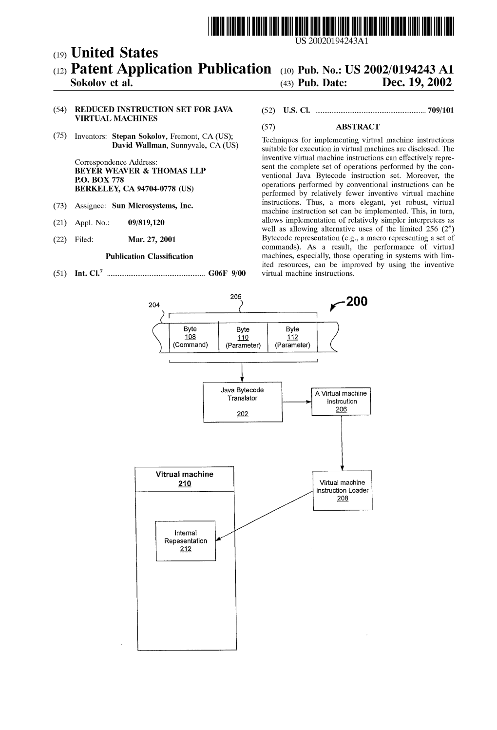 US 2002/0194243 A1 Sokolov Et Al